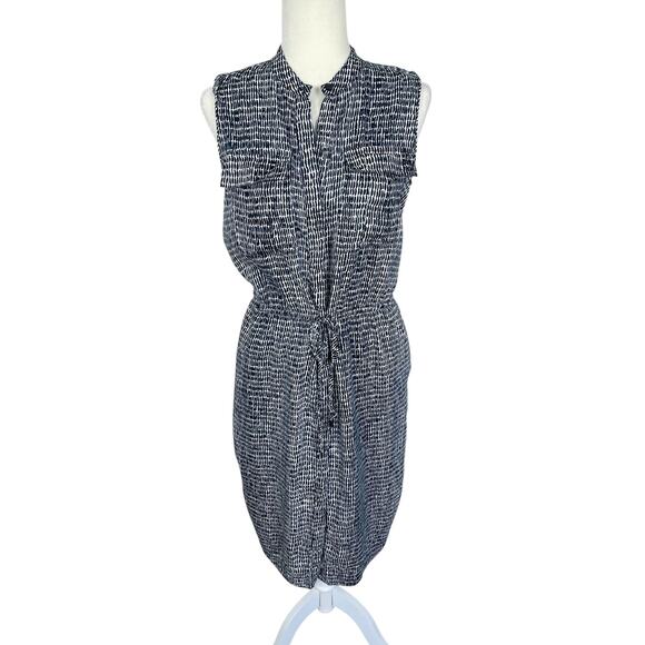 Ann Taylor Dresses & Skirts - Ann Taylor Linen Rayon Button Front Shirt Dress Blue White Sz Small Classic Chic